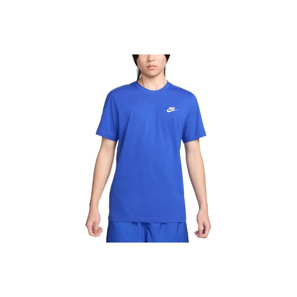 Nike Logo Embroidered Round Neck Pullover Short Sleeve T-Shirt Men T-Shirts Blue AR4999-480