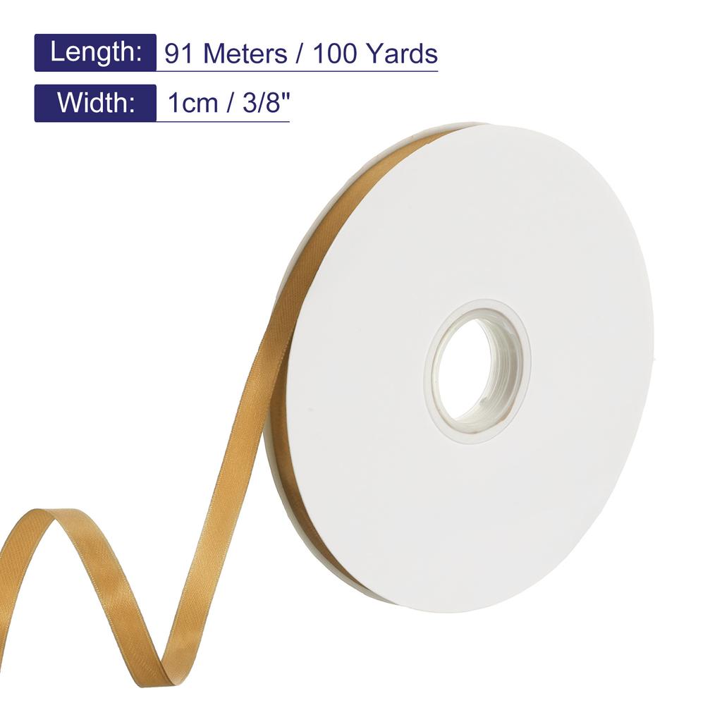 100 ярдов атласной ленты 1 см двусторонняя полиэстеровая атласная лента для подарочной упаковки, Рождества, свадьбы, украшения на день рождения, ручная работа DIY