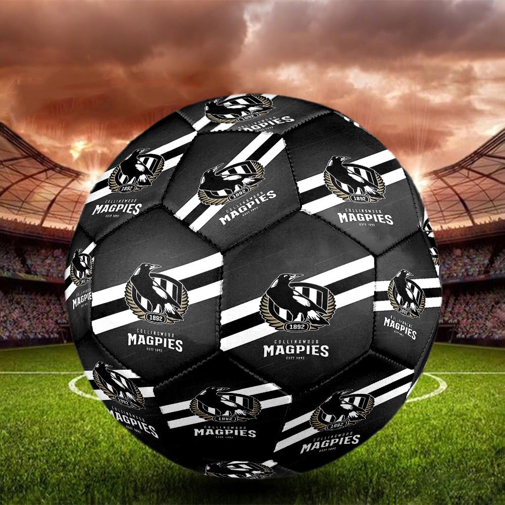 Collingwood Magpies Print Size 5 Soccer Ball, Standard Match Football for Sports Game and Team Practice, Ideal Gift for Soccer Fans
