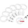 KAIY Set of 14 Curtain Rings with Clips, White Iron Metal Curtain Rod Rings with Clips for Drapes, Drapery Ring for Baby Clothes, Baby Pants Hangers,