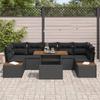 Garden Sofa Set 8 pcs Black Poly Rattan