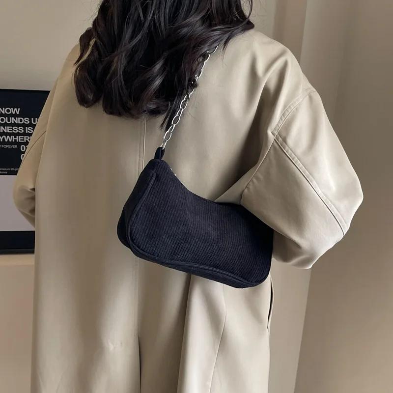 Бархатная женская сумка через плечо повседневная сумка-цепочка женственная личность корейская версия модная