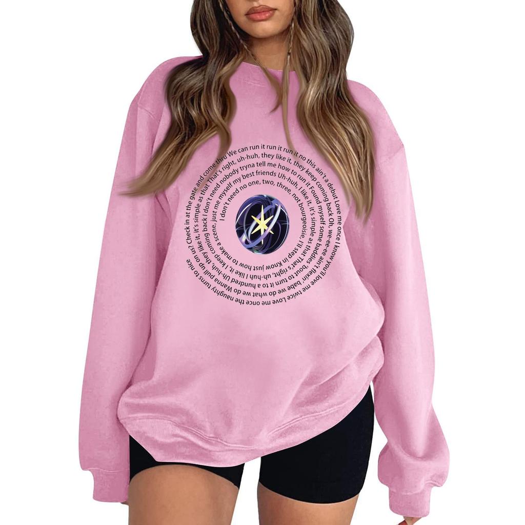 Women's Fashionable And Casual Long Sleeve Round Neck Printed Sweatshirt
