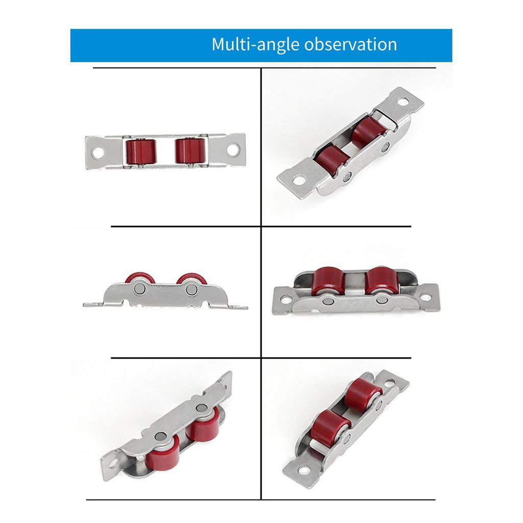 4Pcs Push Pull Window Pulley with Screws Sliding Window Door Roller Double Wheel Glass Door Sliding Roller Door Hardware
