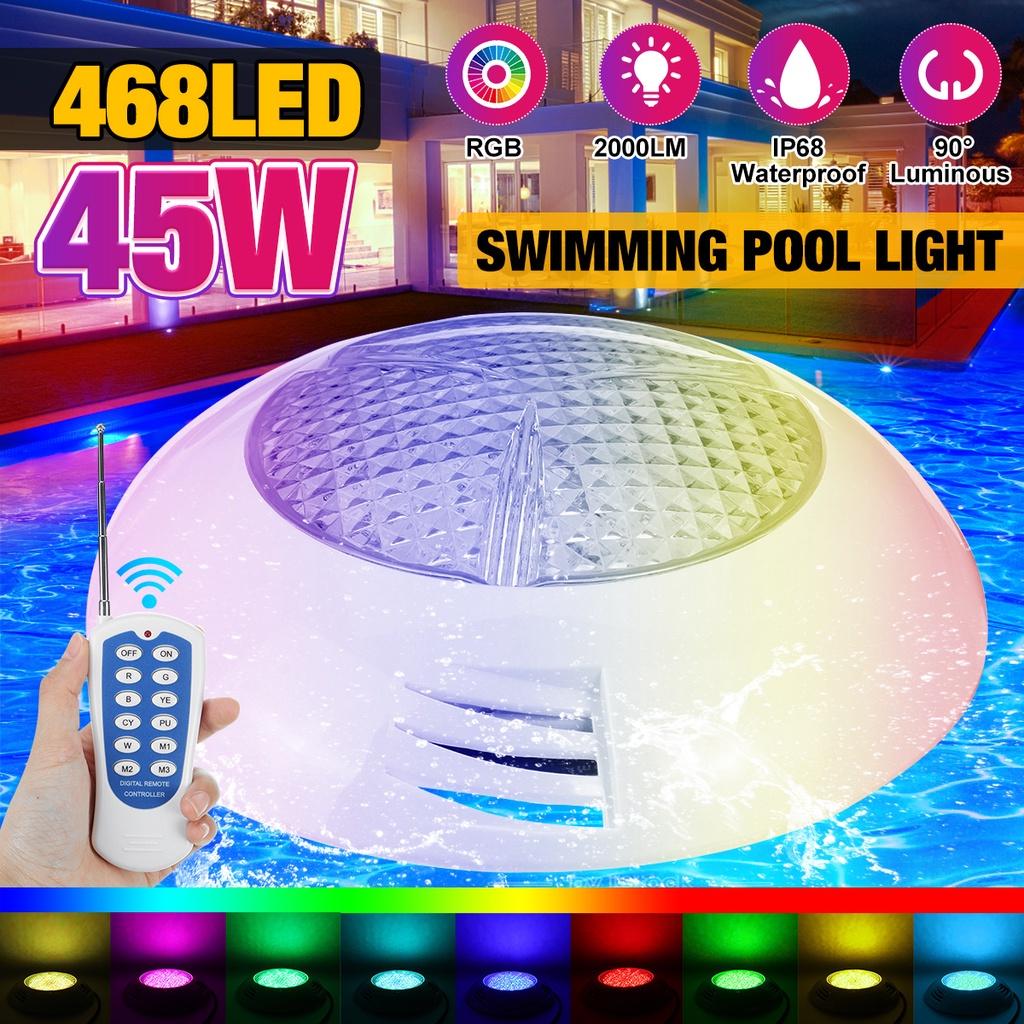 468LED RGB Светодиодный свет для бассейна IP68 Водонепроницаемый Наружный Подводный свет Пруд Аквариум Лампа AC12V 45W