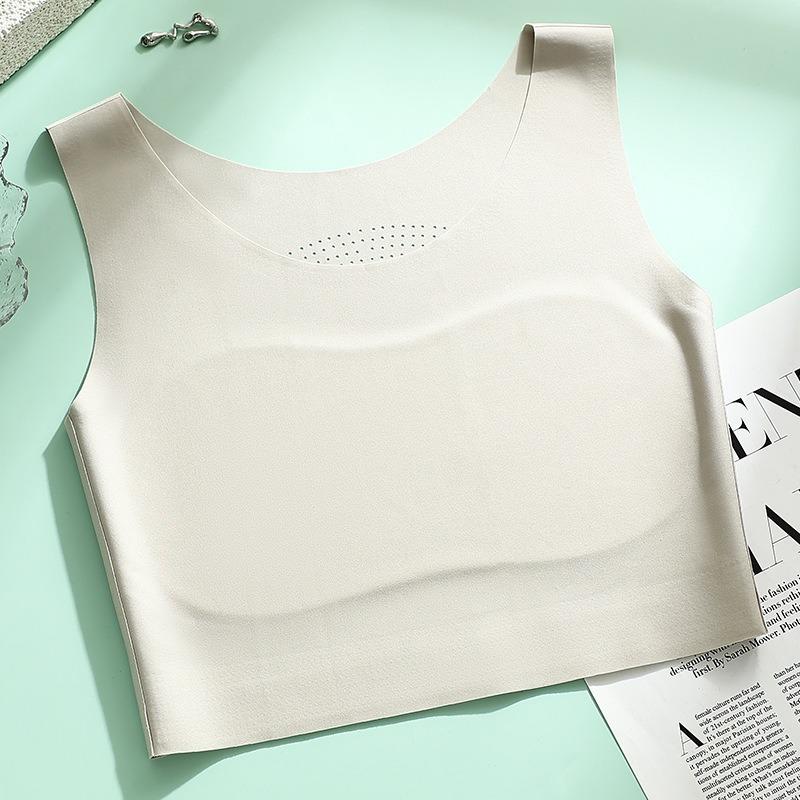 Traceless underwear, women's fixed cup, no steel ring, large chest, small chest, no chest pad, sports vest, integrated bra, beautiful back.