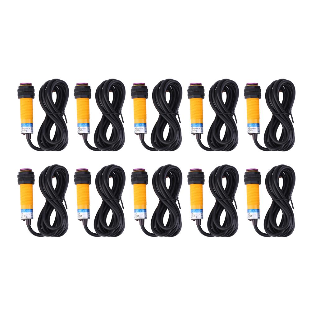 10Pcs JYIO Photoelectric Switch PNP NO Diffuse Reflection Type E3F DS30B4 1030VDC 200mA