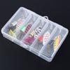 5pcs Fishing Lure Spinner Bait, Bass Trout Salmon Hard Metal Spinner Baits Kit with Tackle Boxes