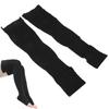Open Toe Compression Thin Stockings Versatile Thigh High Mercerization Socks Black
