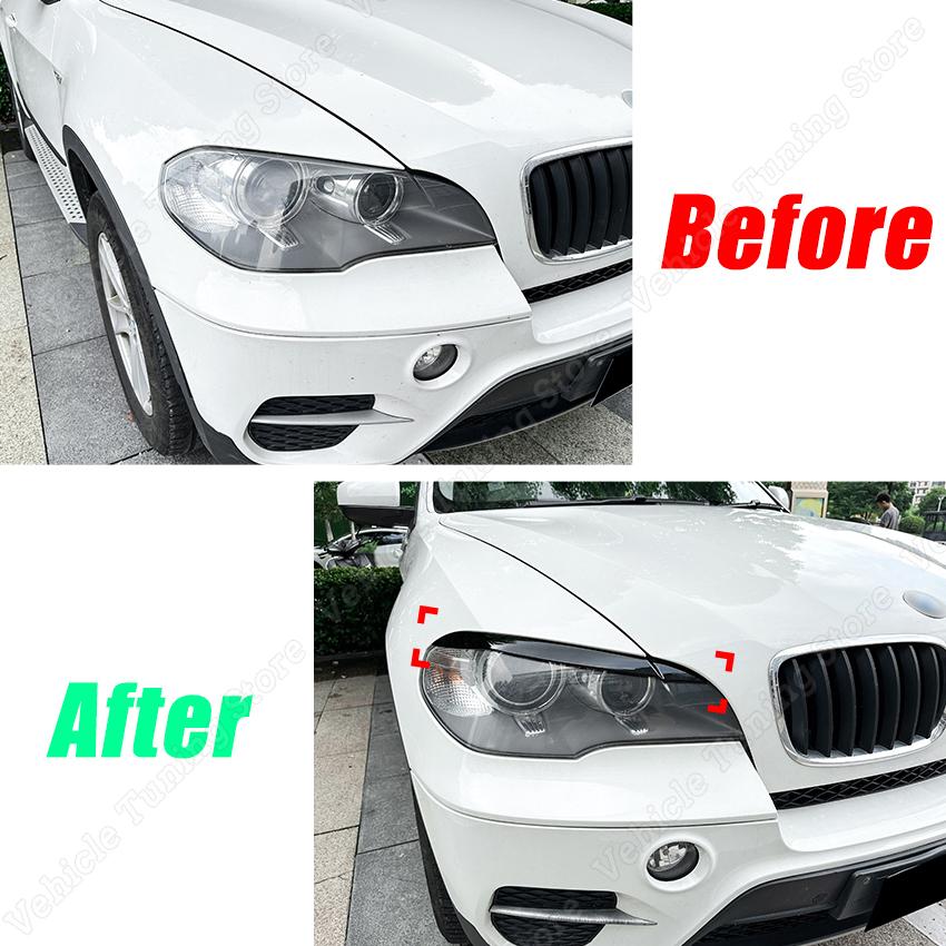 Для BMW X5 E70 30d 48i 30i 35d 40d 30d 50i 35i M50d 2006-2013 фара для бровей, накладка на веко, крышка лампы, наклейка, автомобиль
