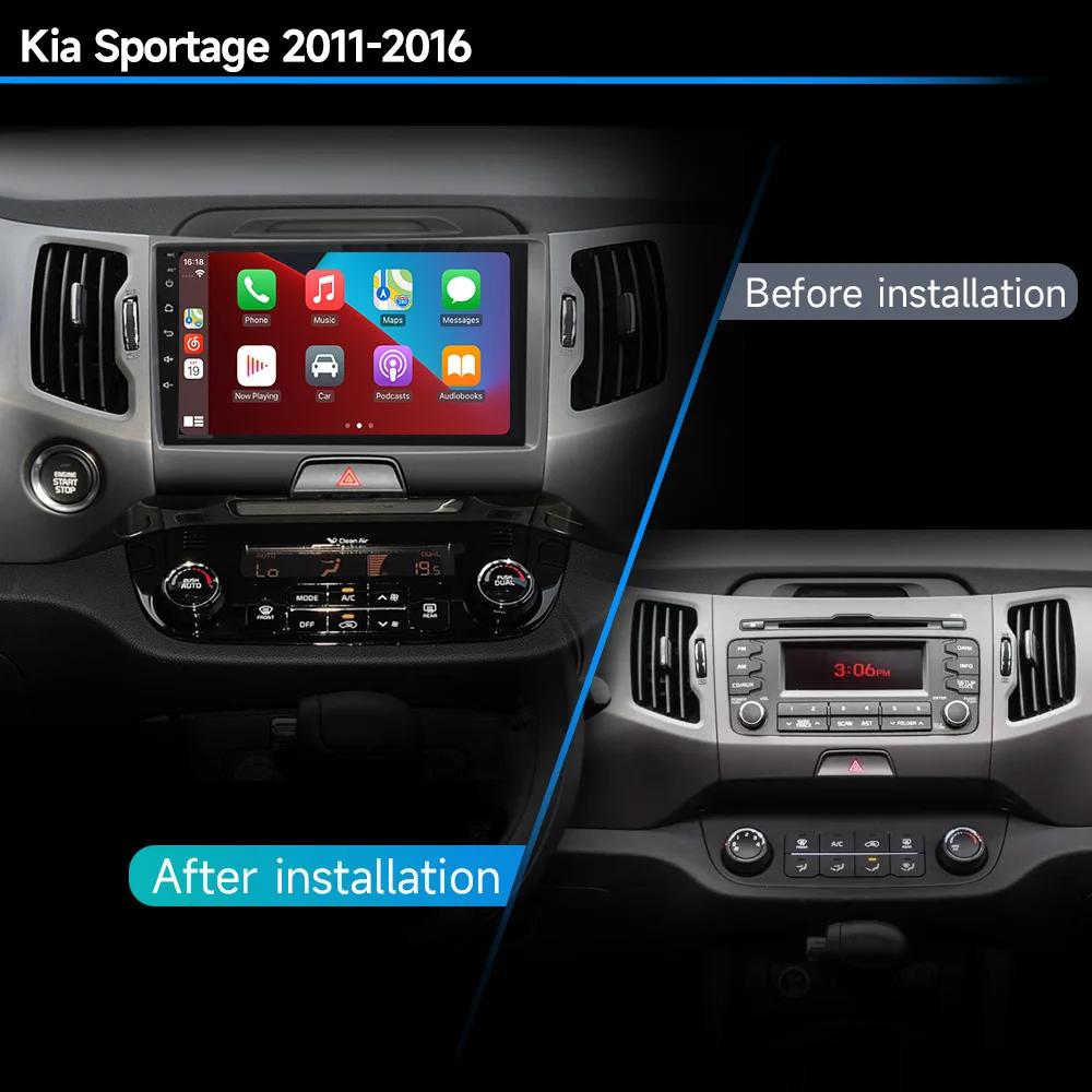 Автомобильное радио JIU YIN GPS для KIA SPORTAGE 2011-2016, мультимедийный видеоплеер, навигация, GPS, 2 Din, Android 12, 4G, сетевой WIFI, стерео, DVD