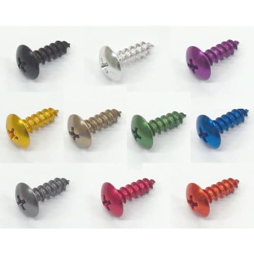 KITACO Aluminum Tapping Screw (M5 X 16mm/8 Pieces) General Purpose Black 0900-056-08001