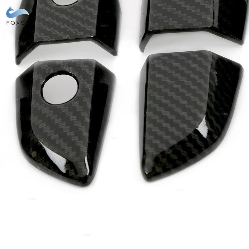 Carbon Fiber Texture / Glossy Black Car styling Exterior Door Handle Cover For Honda Civic 10th 2016 2017 2018 LHD