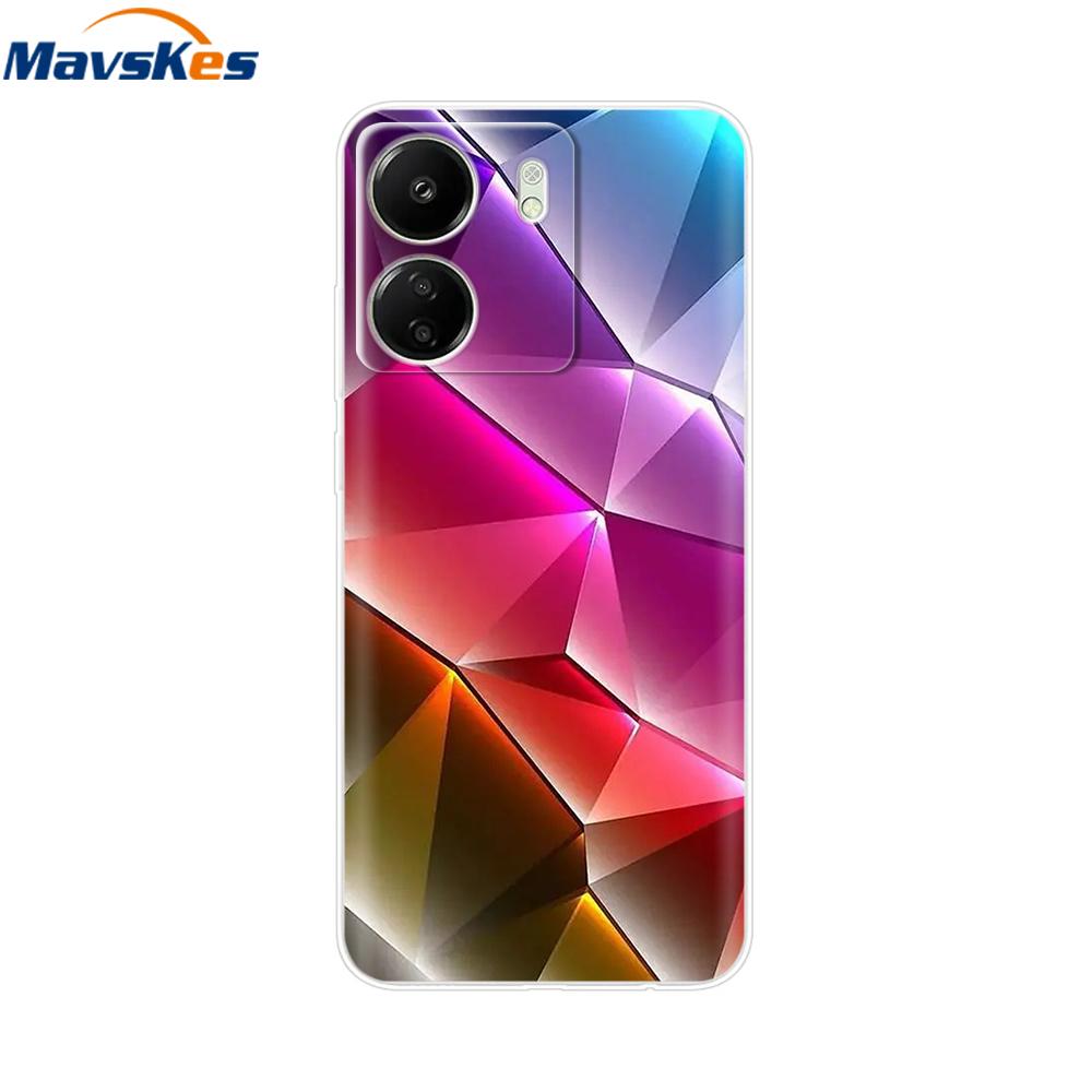 For Xiaomi Redmi 13C 4G Case New Painted Silicone Back Cover For Redmi 13C Soft Clear TPU Phone Case For Redmi 13C 5G Redmi13C