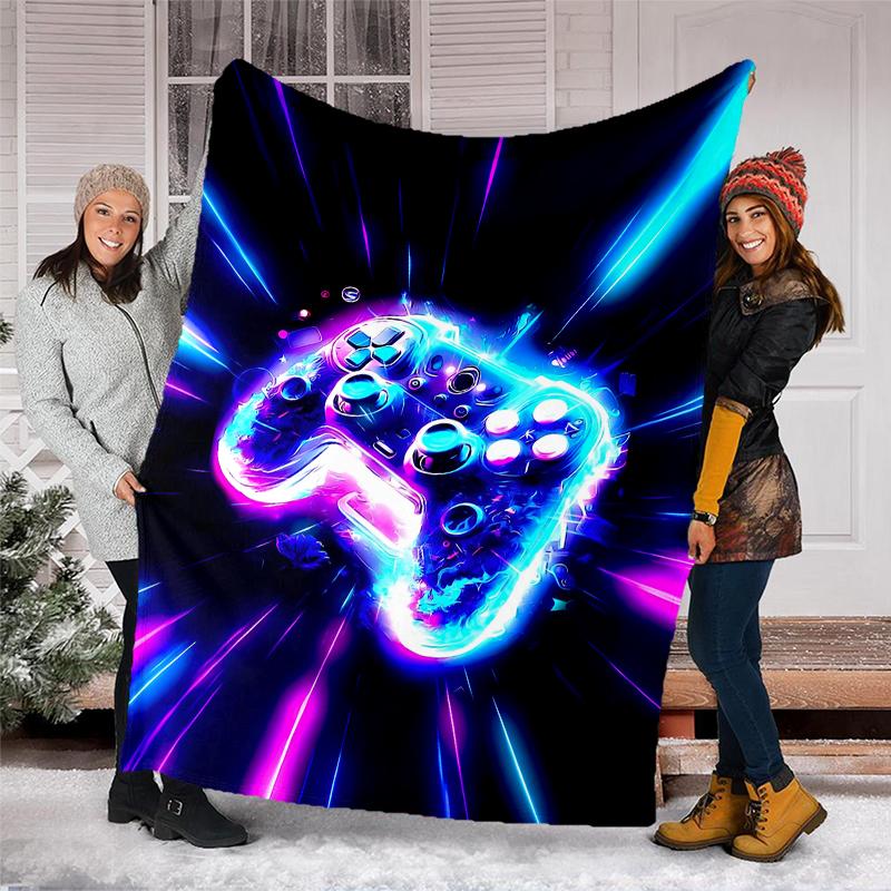 Game Controller Theme Printed Blanket - Perfect for Couch, Bed, Travel & Outdoor Use | Machine Washable, Cozy & Durable.
