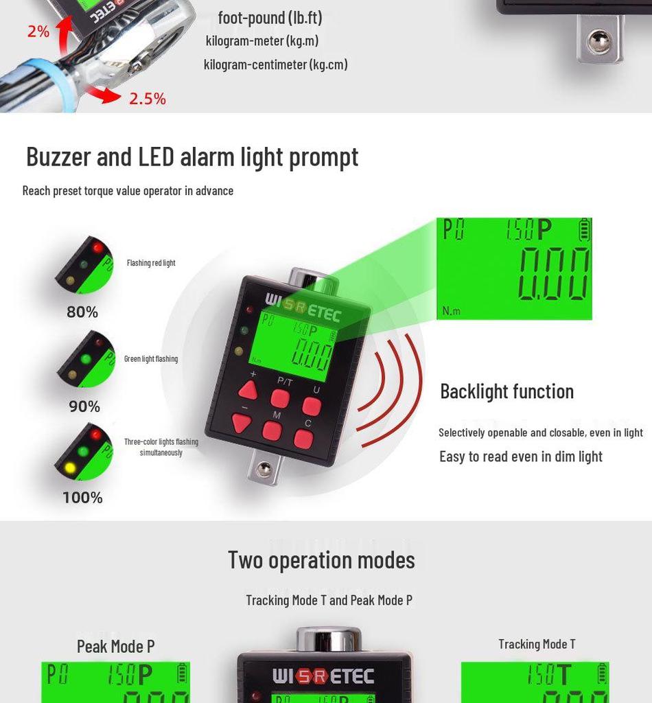 High-Precision Digital Torque Wrench Tester 0.1-340NM
