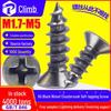 KA Black Nickel Plated Hardened Flat Head Self-Tapping Screws - M2/M2.6/M3/M4/M5