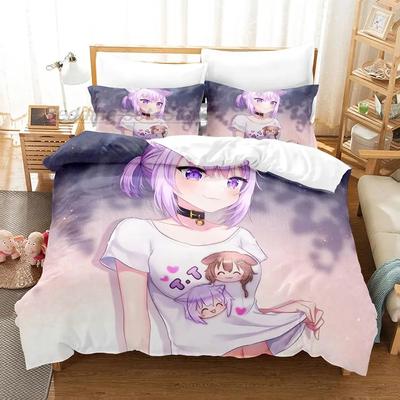 Hololive Neko Mata Okayu Комплект постельного белья Single Twin Full Queen King Size Комплект постельного белья Aldult Kid Bedroom Duvetcover Sets 3D Anime