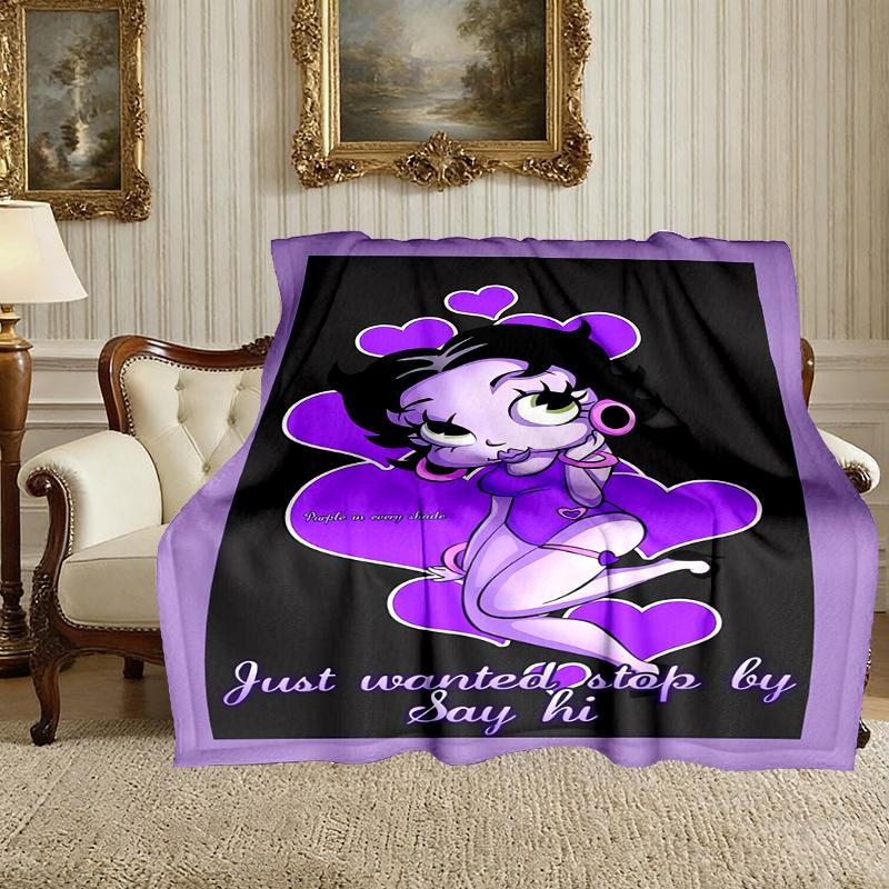 1pc Easy-Care Betty Boop Blanket, Perfect for Couch, Bed, Home, Travel & More, Warm & Durable Printed Blanket