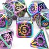 7 шт. красочные зубчатые колеса, металлические кубики, набор твердых металлических многогранных кубиков, подходящий для ролевой игры, настольной игры, карточной игры