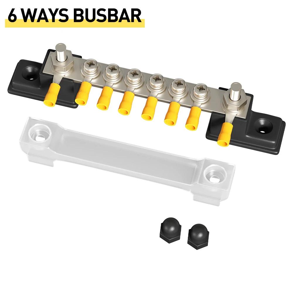 12-канальный 6-канальный RV Yacht Single DC 150A High Current BusBar Автомобильный прямой шинный блок 12-48 В Клеммы Болтовые шпильки Блок предохранителей