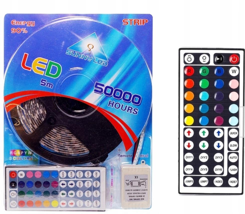 Rgb Led Strip 300 Led Smd 5M Remote Control Power Supply For Living Room Decorative