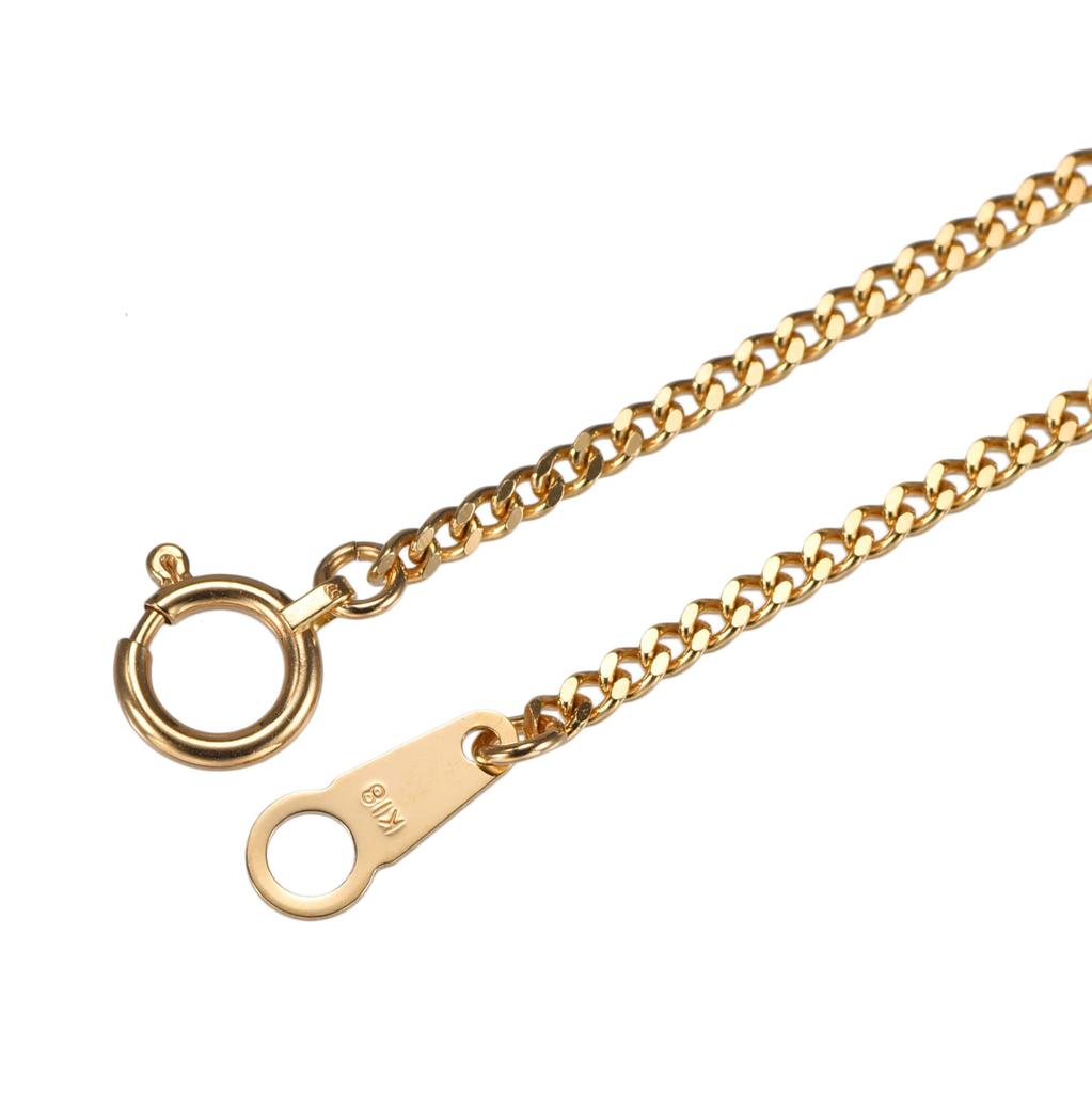 Браслет на щиколотку Kihei из 18-каратного золота с 2 сторонами, одинарной шириной, выбираемый размер, гравированная золотая цепочка, размер 26 см [SPERANZA] 1,6 мм