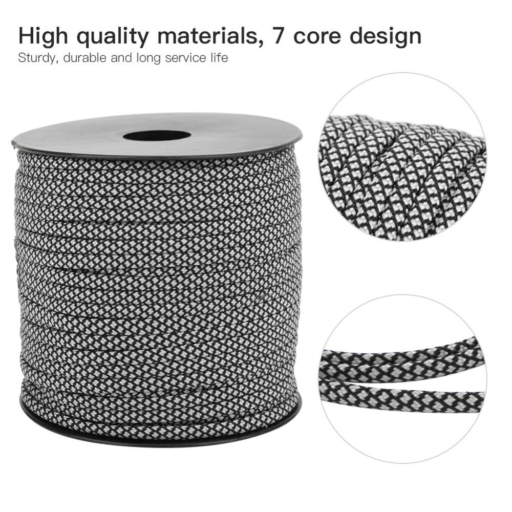 7 Core Strands Paracord Polyester Braided Cord Durable Parachute Cord Camping