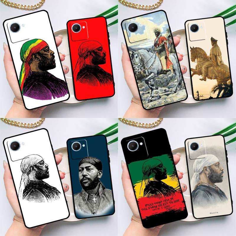 Emperor Menelik II of Ethiopia Case For Realme C55 C33 C31 C35 C30 C11 C15 C25s C21Y GT Neo 5 3T 2T 8 9 10 11 Pro Plus