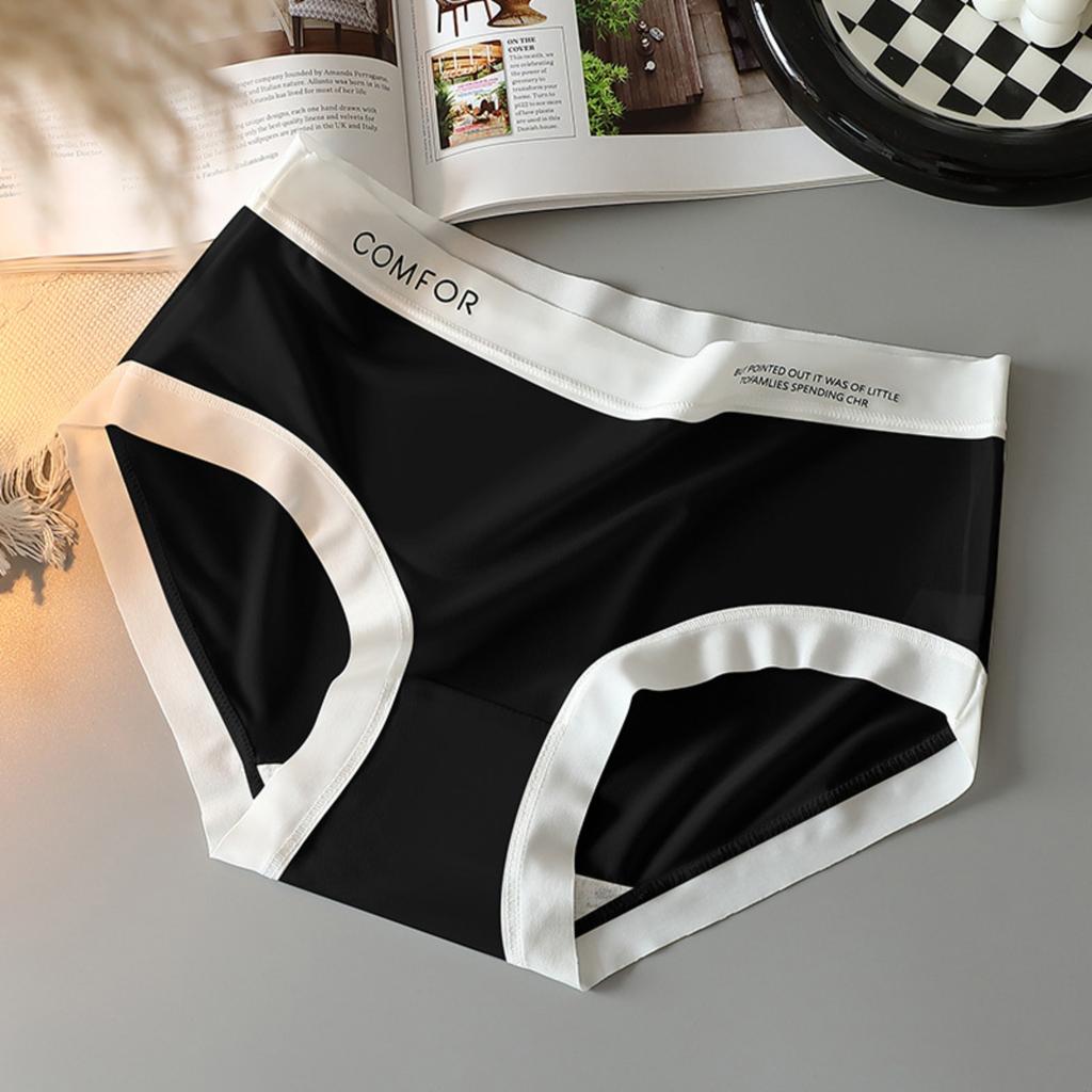 Nude Japanese Skin-friendly Girls Ice Silk Panties Ladies Mid-waist Non-marking Sweet Comfortable Simples Panties Female