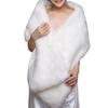 Gown Shawl Soft Textured Plush Warm Scarf Evening Dress Cheongsam White Plush