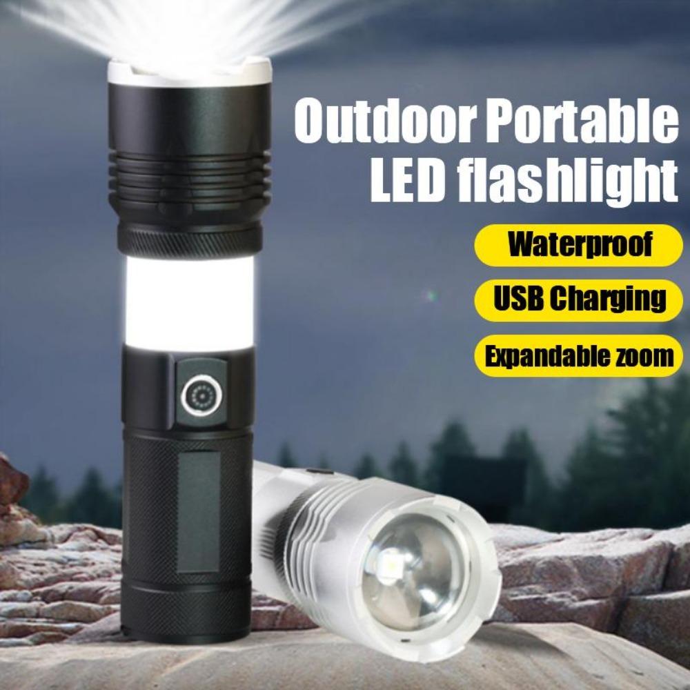 40W LED Powerful Flashlight Telescopic Zoom Type-C Charging Portable Endurance Torch for Home Outdoor Camping Lamp