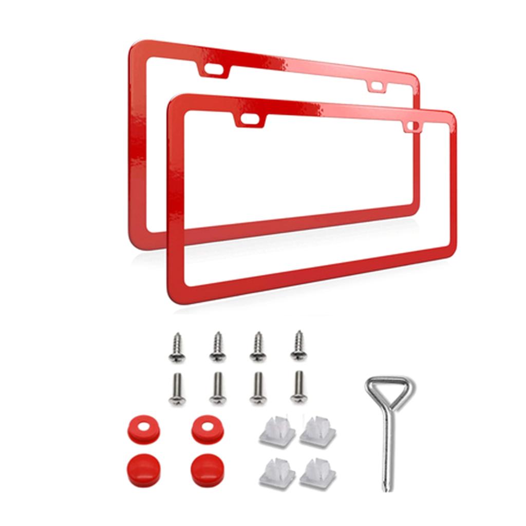 Рамки для номерных знаков, 2 шт., держатель без препятствий, нержавеющая сталь, передний монтажный комплект, автомобильный аксессуар