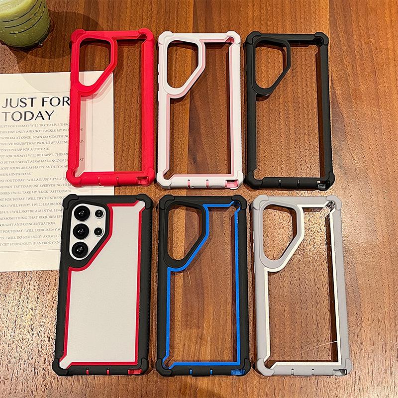 Чехол-ракушка Color-Block для Samsung S24+ Ultra S25, S23 FE/A56 с защитой углов от падений