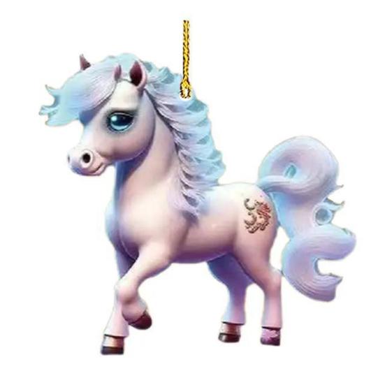 Рождественское украшение в виде лошади 2D плоское акриловое украшение на рождественскую елку подарки с лошадьми для женщин любителей лошадей фермеров друзей