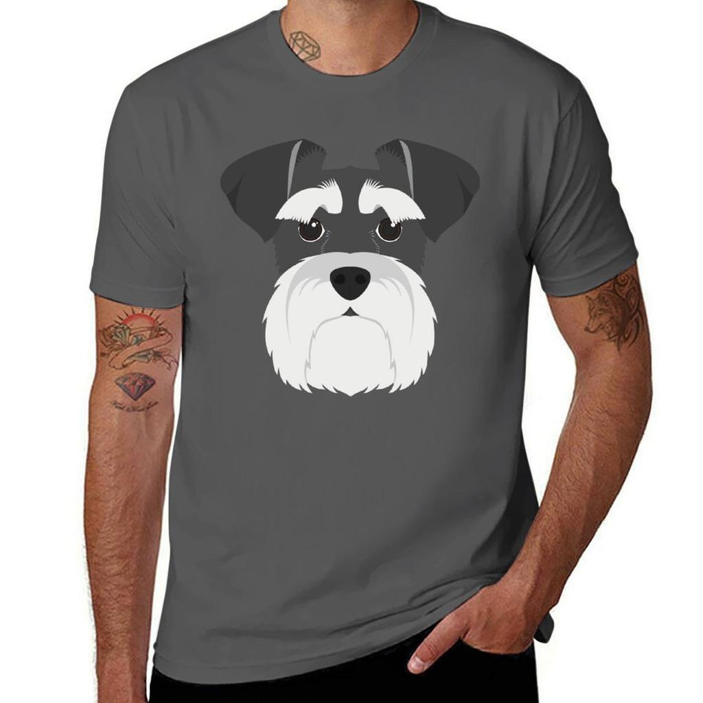 Schnauzer Dog Portrait TShirt Breathable Gym Short Sleeve TShirt