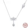 S925 100% Sterling Silver Elegant Lotus Pendant Necklaces Cubic Zircon Flower Necklace for Women Fine Jewelry