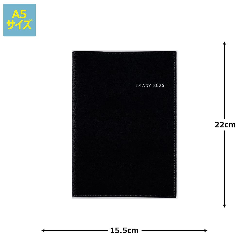 Takahashi 2026 A5 Weekly Desk 431 December Diary, Casual, Black, No. (Starts 2025)