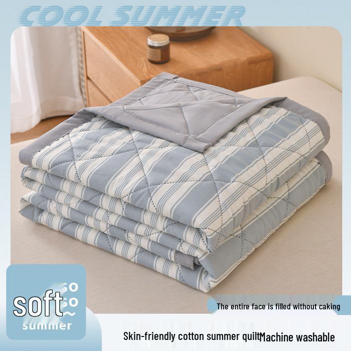 Plaid Cotton Ultrasonic Embossed Washed Summer Air Conditioning Quilt Gift