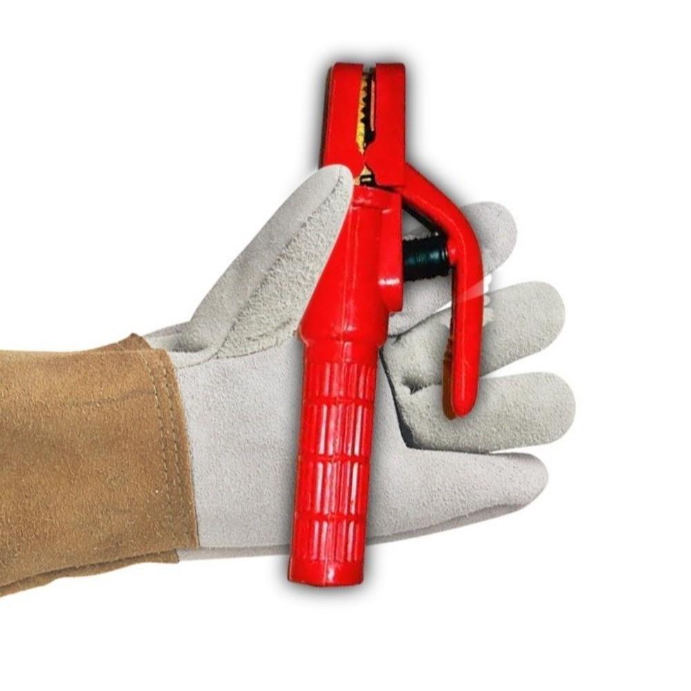 1 Pair Heat Resistant Leather Gloves Cut Resistant Protective Gloves Work Gloves Gardening Pruning