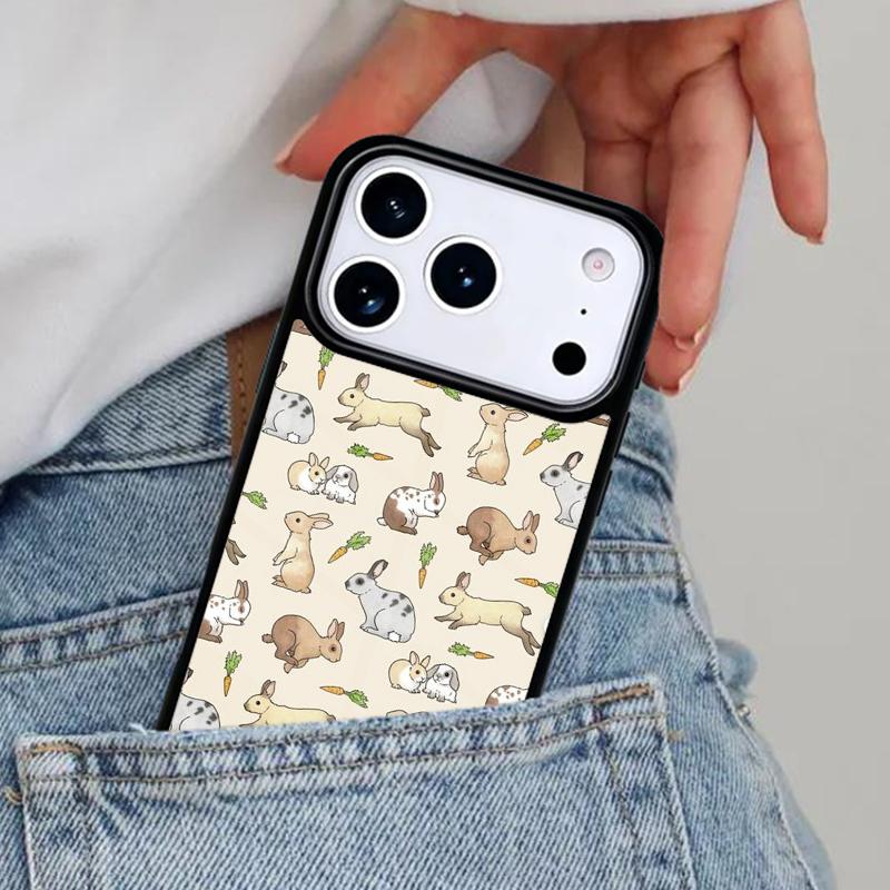 Мягкий чехол для телефона с кроликами для iPhone 16e 15 14 13 12 17 Pro Max Plus Air 17pro Чехол