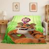 Cartoon Cute M-Masha Bear Soft Flannel Throw Blanket,Cozy Blanket for Bed,Couch,Sofa,Bedroom,Living Room,Travel,Picnic