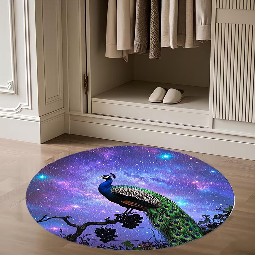 1pc home carpet galaxy peacock design for office decor bedroom gift living room non-slip carpet