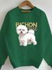 Dog Bichon Frize Illustration Women's Sweatshirts