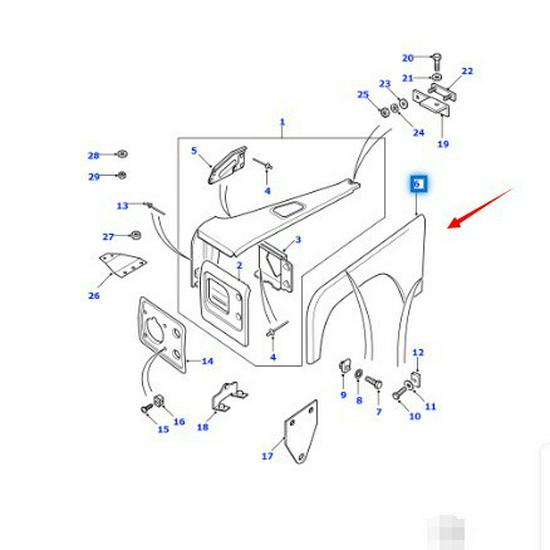 ASB710270/ASB710260: Переднее крыло для Land Rover Defender 2006-2007