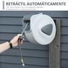 Automatic Compressed Air Hose Reel, 20m, 1/4" BSP Connector, 180 Degree Rotating Wall Mount, Gray