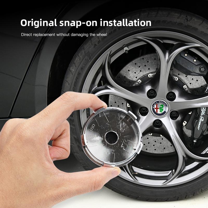 OUVKF1 60mm Car Wheel Hub Cover Tires Center Replace Cap Accessories For Alfa Romeo 156 159 147 4C 8C 166 Giulia Giulietta Mito Stelvio