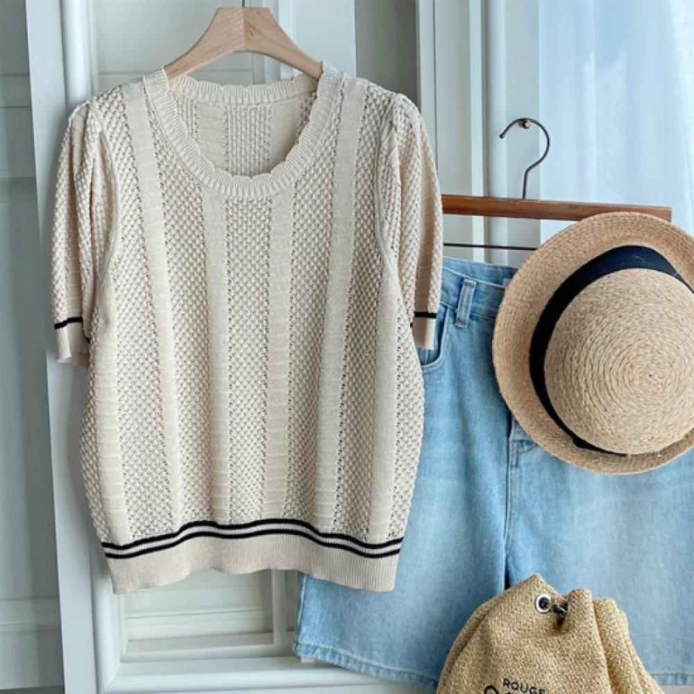 New ArrivalS Open Run Women S viScoSe Punching deSign contraSt Round Neck Short