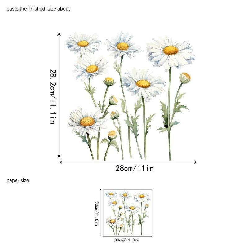 Красочные цветы и бабочки Электростатическая наклейка на стену для окон