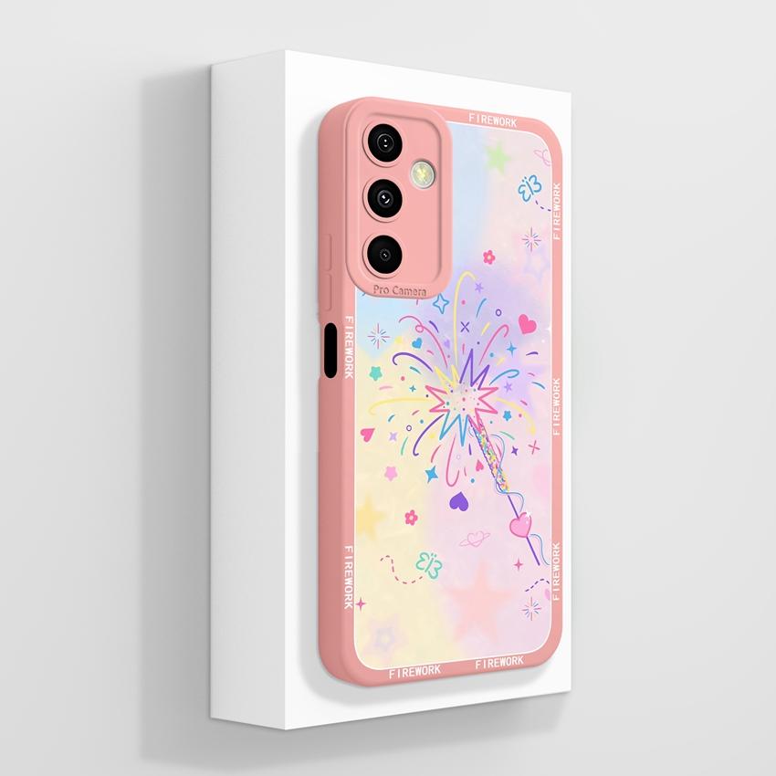 Чехол для Samsung M36 M55 M56 A25 A26 A17 F56 Красивый чехол для телефона с масляной живописью и цветами, Защитная пленка для экрана, Мягкий бампер, Пылезащитная крышка для корпуса Samsung